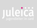 dekorativ, Logo der Jugendleiterkarte juleica, Schriftzug "juleica Jugendleiter/in card"