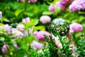 Blumen und eine Glaskugel