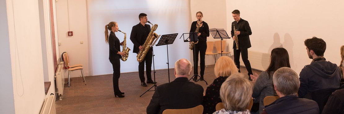 Im Kreiskulturzentrum Sinsteden begeisterte das Multiphonic Quartett im Rahmen der Reihe „Sinstedener Klassik“.