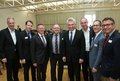 Bei der Wirtschaftskonferenz zur Digitalisierung als Chance für den Strukturwandel (von links): Kreisdirektor Dirk Brügge, Prof. Dr. Martin Wortmann , Landrat Hans-Jürgen Petrauschke, Carsten Stumpf, Minister Prof. Dr. Andreas Pinkwart, Stephan Schneider, Hanno Kempermann und Dr. Pierre-Michael Meier 