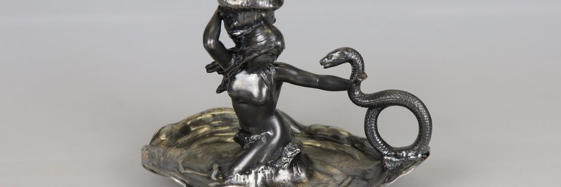 Kerzenleuchter aus Zinn, Jugendstil
