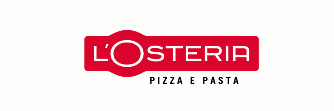 Logo L'Osteria mit Schriftzug Pizza E Pasta