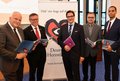 Herz-Seminar im Kreishaus Grevenbroich (von links): Professor Dr. Michael Haude, Landrat Hans-Jürgen Petrauschke, Dr. Torsten Becker, Dr. Rainer Budde und Ashalley Vardon-Odonkor.