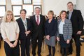 Prof. Dr. Christina Jasmund, Dr. Ulrike Nienhaus, Landrat Hans-Juergen Petrauschke, Kreisschulamtsleiterin Elke Stirken,  Dagmar Hillen und Joachim Braun (Geschäftsführer Familienforum Edith Stein)