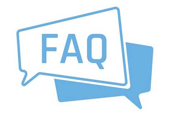 zwei Sprechblasen mit der Inschrift: FAQ (englische Abkürzung für: Häufig gestellte Fragen)