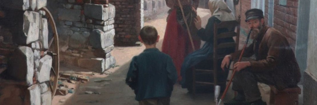 Das Gemälde von Carl Maria Seyppel von 1904 zeigt einen Blick in die Mauerstraße in Zons