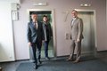 Neuer Aufzug und mehr (von links): Landrat Hans-Jürgen Petrauschke, Amtsleiterin Ines Manolias und Dezernent Harald Vieten im Kreishochhaus in Grevenbroich.