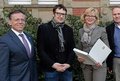 Neue Schulamtskoordinatoren vorgestellt (von links): Landrat Hans-Jürgen Petrauschke, Timo Klein, Claudia Trampen, Martin Limburg und Schulrat Ulrich Plöger.