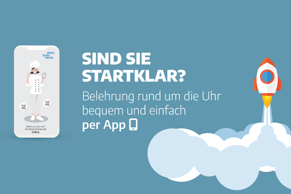 IfSG-App auf einem Smartphone mit einer Rakete