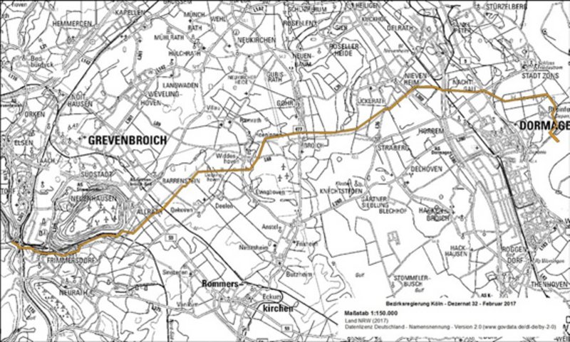 Leitungstrasse der Rheinwassertransportleitung