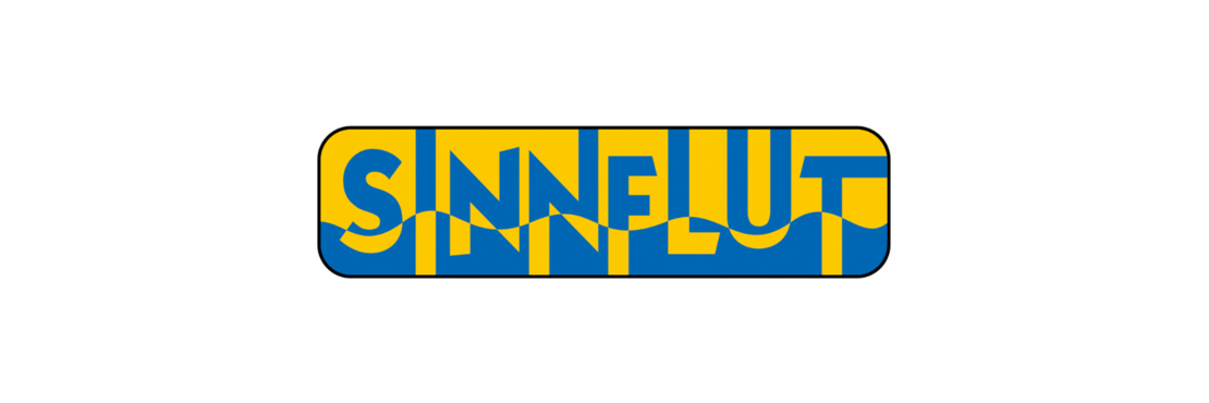 Logo Schriftzug "Sinnflut" in blau gelb