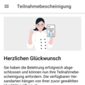 Teilnahmebescheinigungsseite der Infektionsschutzbelehrungs-App © Rhein-Kreis Neuss