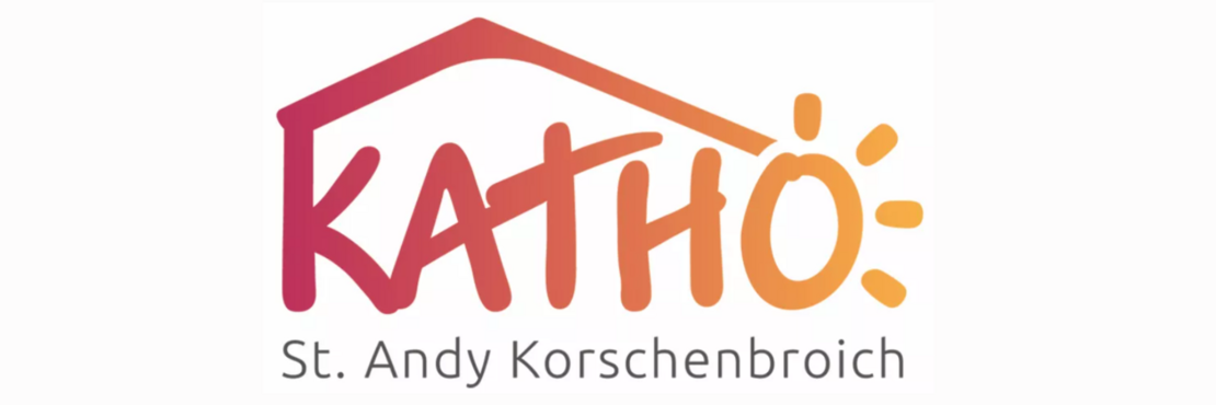 Logo der Jugendeinrichtung "Katho St. Andy", schwarzer Schriftzug "Katho St. Andy" vor gelb-orangen Grund