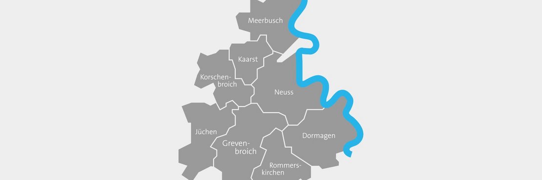 Kreisgebiet mit Städten und Gemeindes