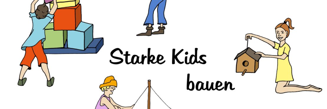 dekorativ, Grafik zu "starke Kids bauen"