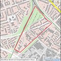 Kartenausschnitt vom Kreispolizeigelände in Neuss mit den Bereichen Alte Aachener Straße, Hürtgener Straße, Saarstraße, Grefrather Weg 1 bis 47 und 2 bis 60 und Jülicher Landstraße 36 bis 180. Die Jülicher Landstraße 41 bis 117 liegt nicht im betroffenen Bereich. © Bezirksregierung Köln / Geobasis NRW