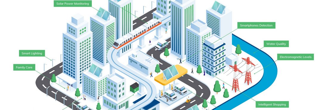 Symbilbild einer modernen Stadt mit smarter Infrastruktur