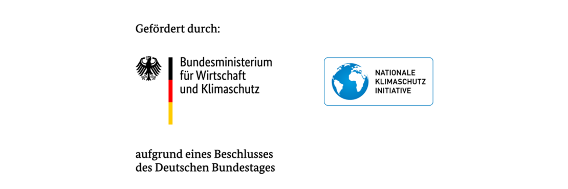 Gefördert durch: Logo: Bundesministerium für Wirtschaft und Klimaschutz aufgrund eines Beschlusses des Deutschen Bundestages, Logo: Nationale Klimaschutz Initiative